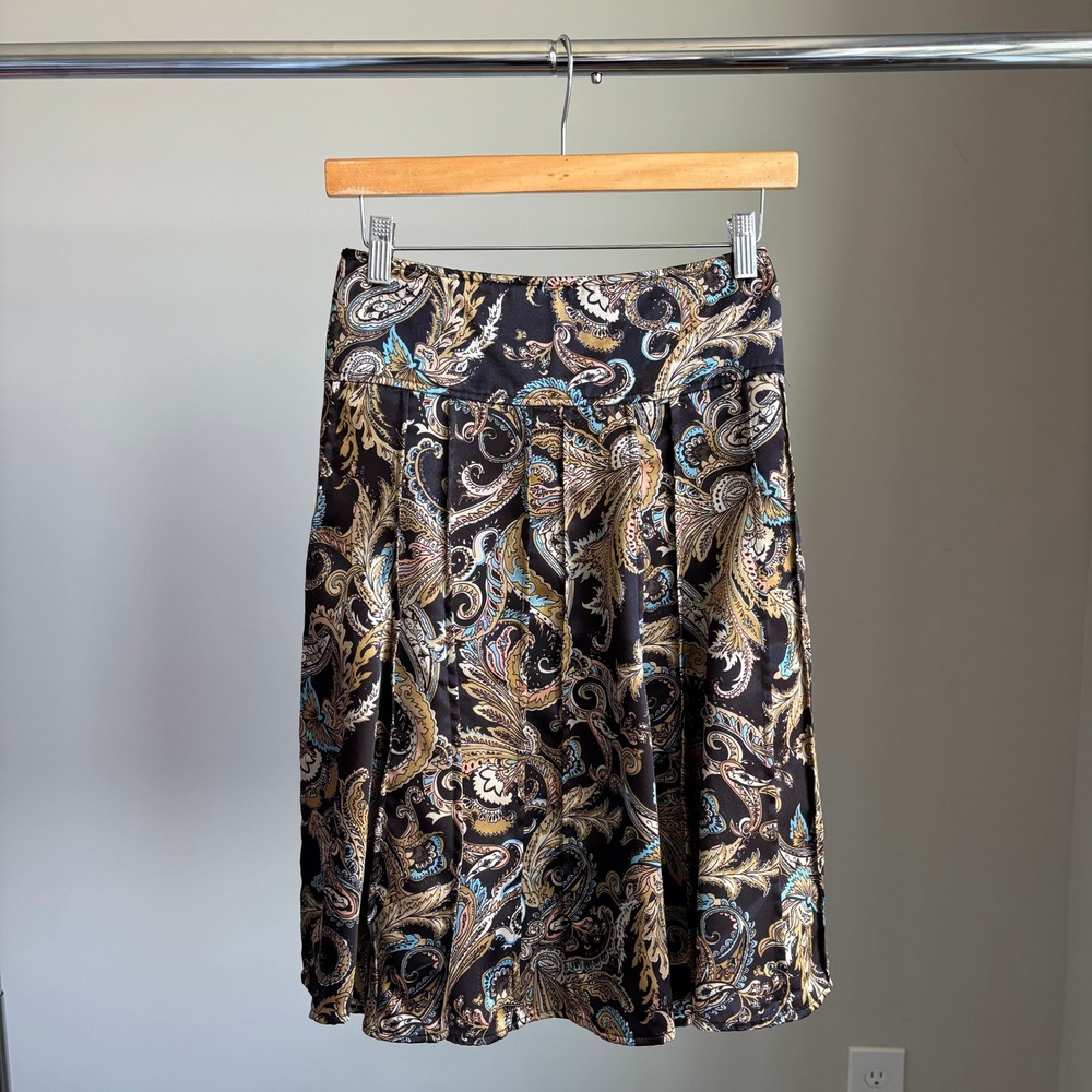 90s Vintage Worthington Satin Midi Skirt Size 14 Glam Romantic Maximalist